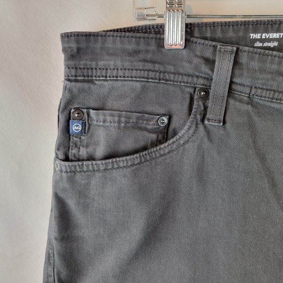 AG Adriano Goldschmied Pants Mens 38x32 Gray The Everett Slim Straight Stretch - Picture 5 of 10